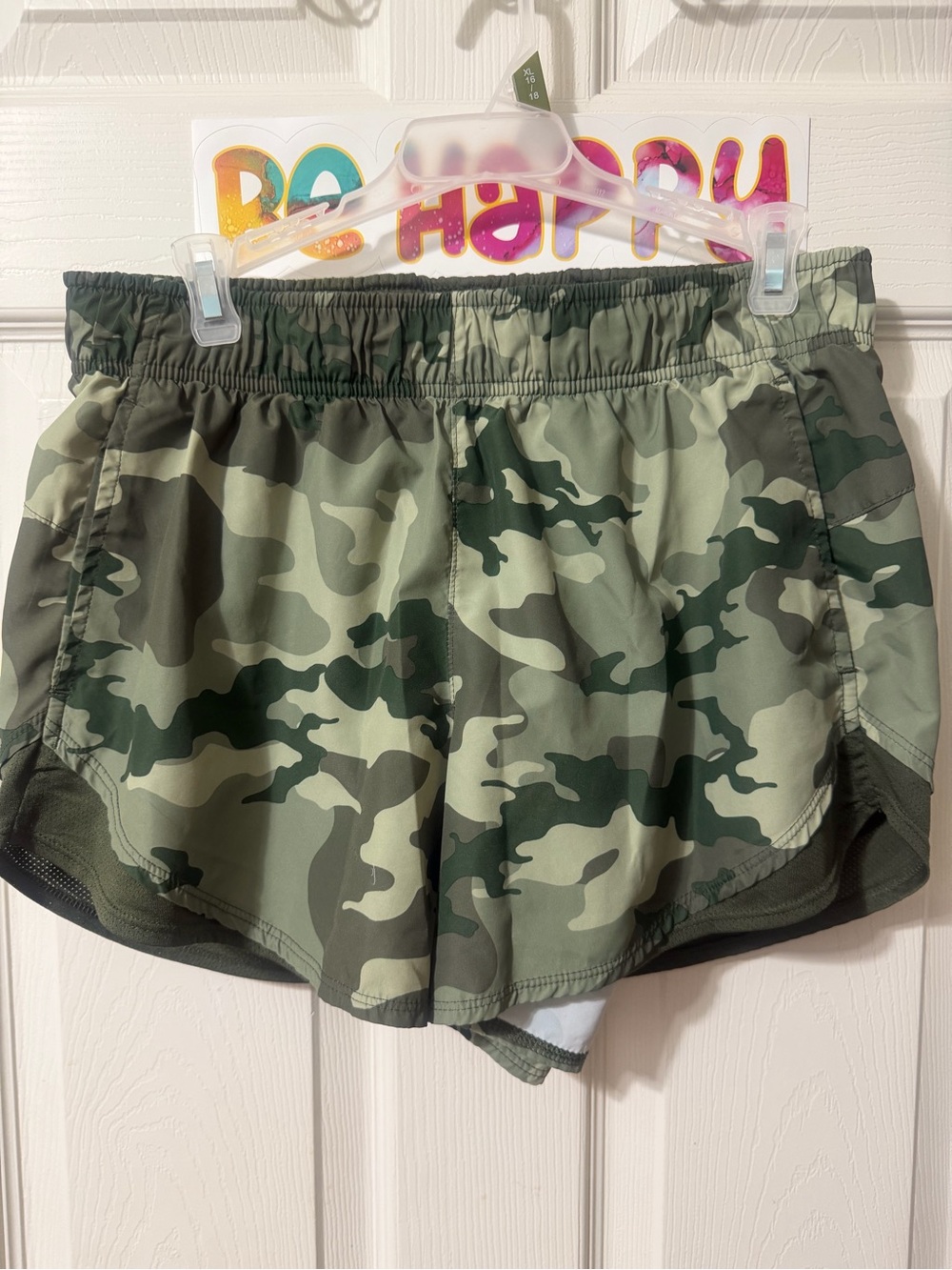 Athletic Works Olive Camo Athletic Shorts